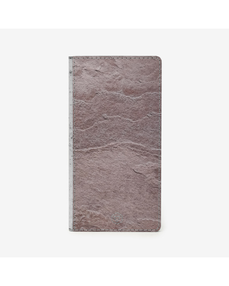 Фарон - довгий гаманець на магнітах (Рожевий камінь / Сірий корок)