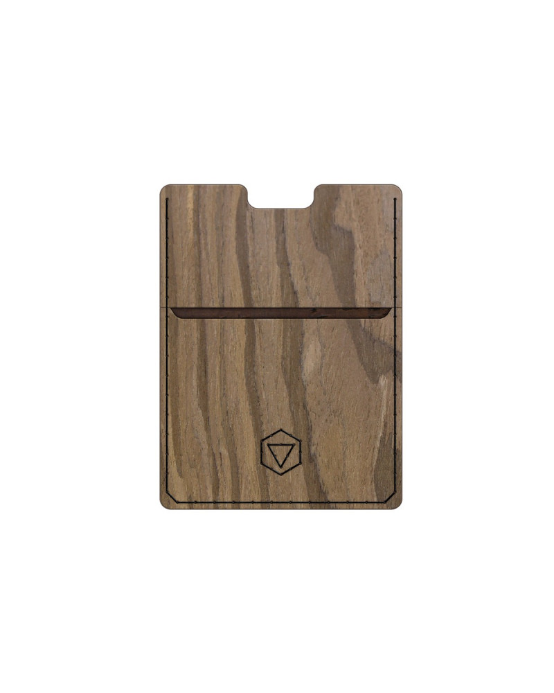 Card holder in walnut wood