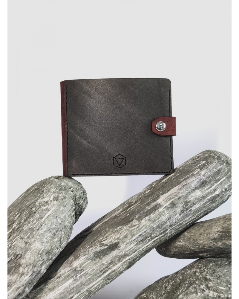Lefroy - bifold wallet (Granite stone / Red cork)