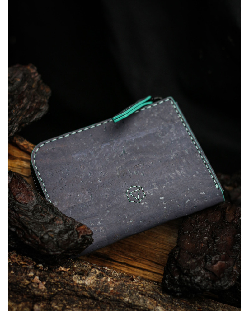 Castle Lite - zip wallet (Charcoal cork)