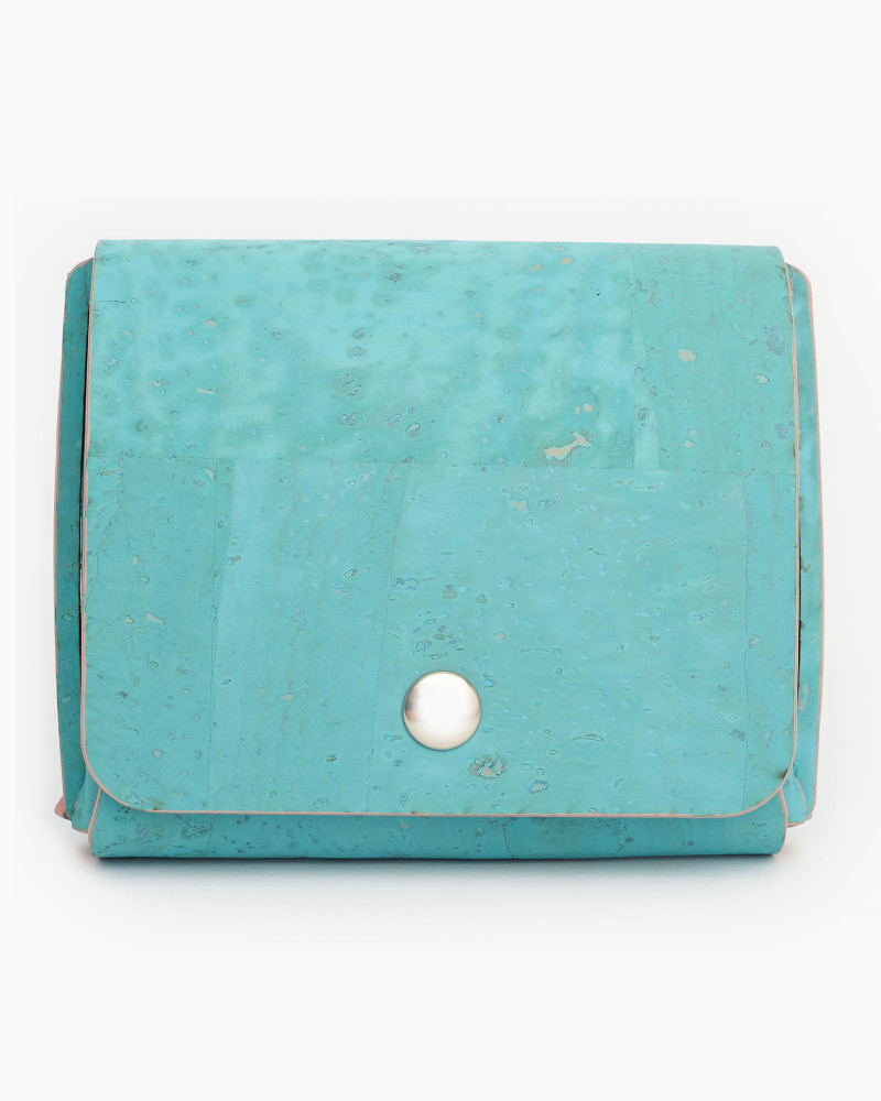 Kumotori - mini wallet (Cyan cork)
